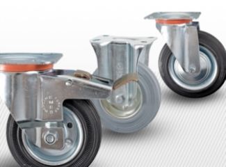 Промислові колеса з стандартним гумовим покриттям