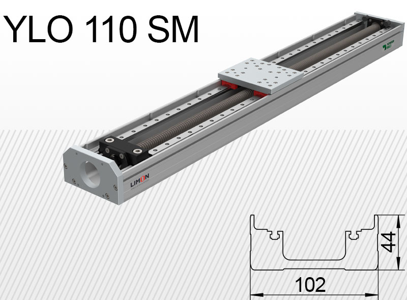 Лінійний блок типу Limon YLO 110-SM навантаження до 40кг хід 50-1500мм