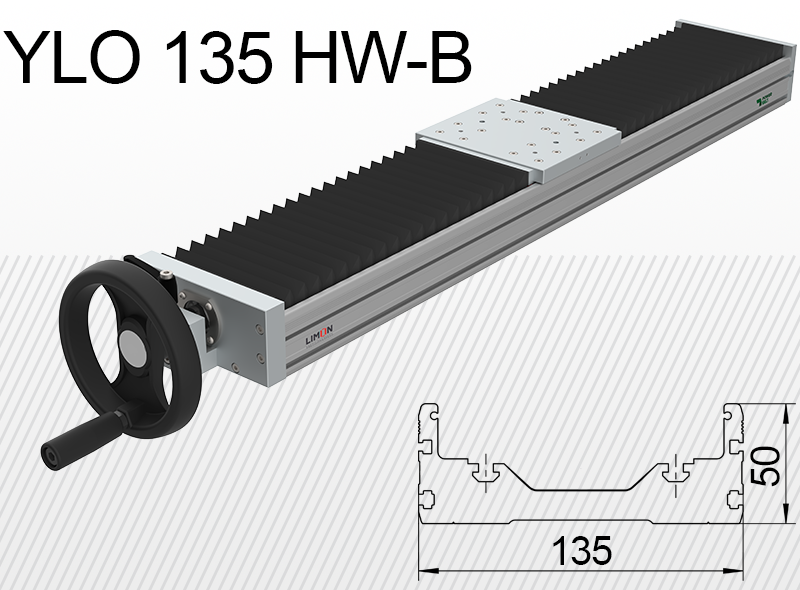 Лінійний блок закритого типу Limon YLO 135-HW-B навантаження до 70кг хід 50-500мм