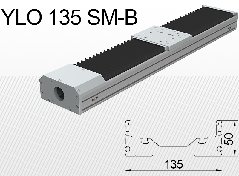 Лінійний блок закритого типу Limon YLO 135-SM-B навантаження до 70кг хід 50-1500мм