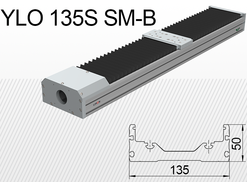 Лінійний блок закритого типу Limon YLO 135S-SM-B навантаження до 35кг хід 50-1500мм