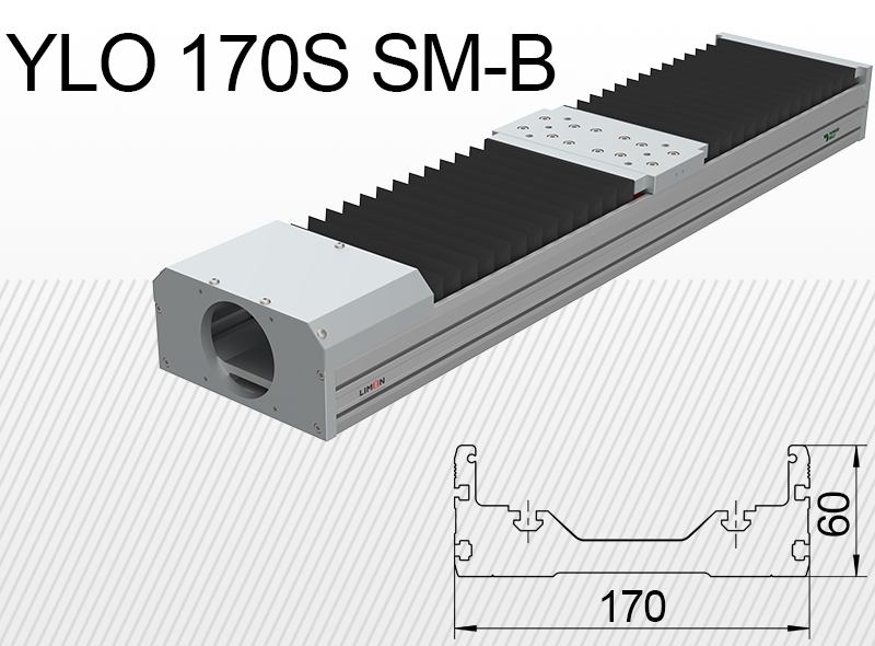 Лінійний блок закритого типу Limon YLO 170S-SM-B навантаження до 47кг хід 50-1700мм