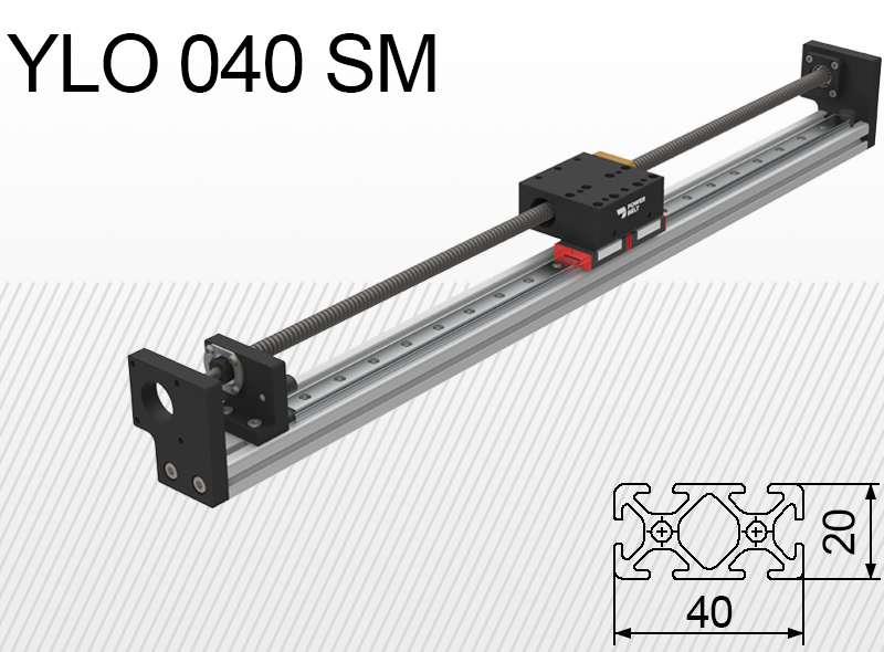 Лінійний блок типу Limon YLO 040-SM навантаження до 10кг хід 50-500мм
