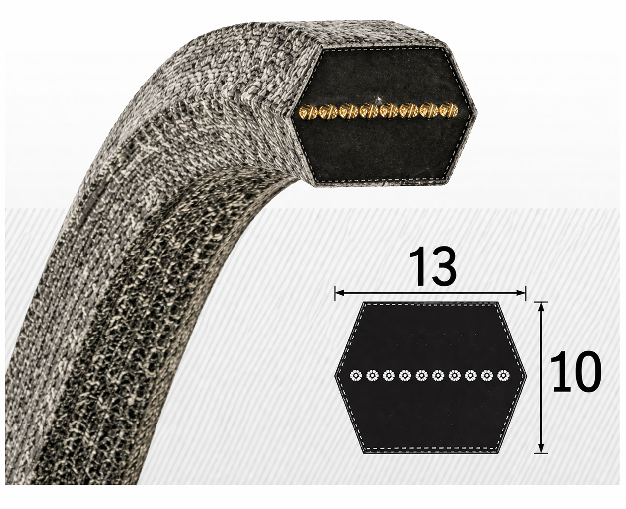 Шестигранний пас AA/HAA (13x10) для газонокосілок