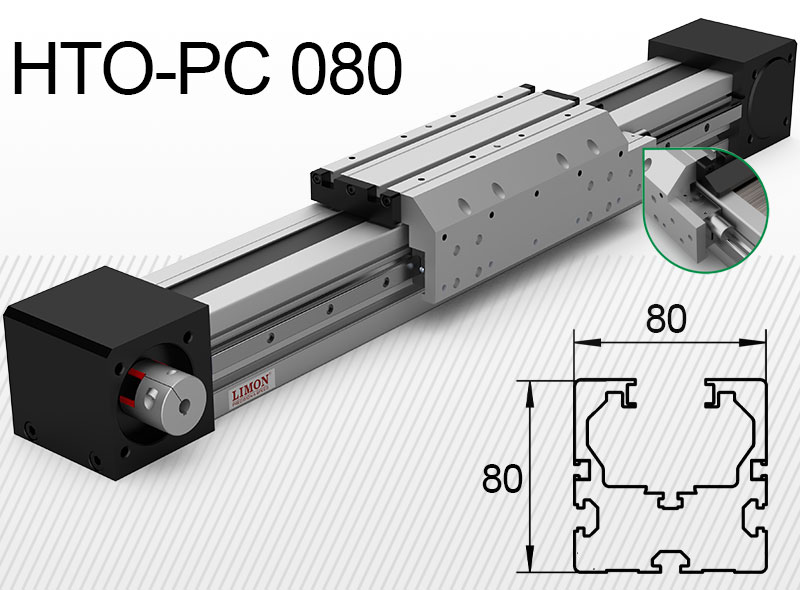 HTO-PC 080 пневматична фіксація Макс. зус. фікс. 520Н* Хід: 100-7000мм